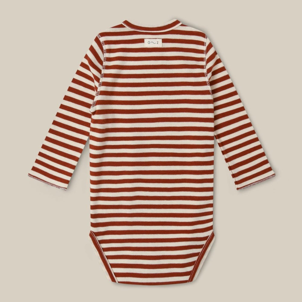 
                      
                        Organic Zoo Paprika Stripes Wrap Bodysuit
                      
                    