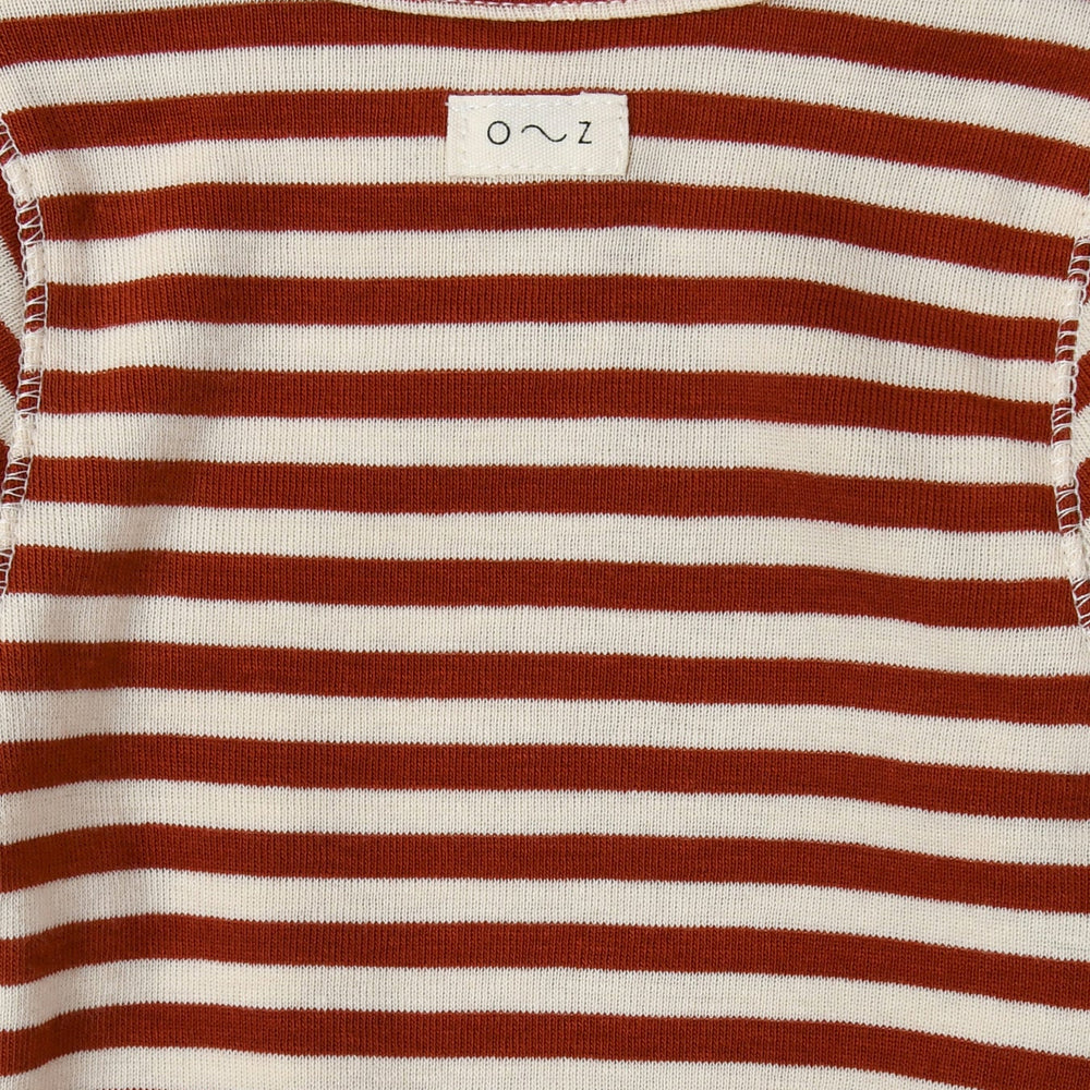 Organic Zoo Paprika Stripes Wrap Bodysuit