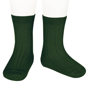 Cóndor Short Ribbed Socks - Bottle Green