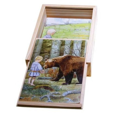 Hjelm Förlag Elsa Beskow Illustrations 4 x Wooden Boxed Puzzles