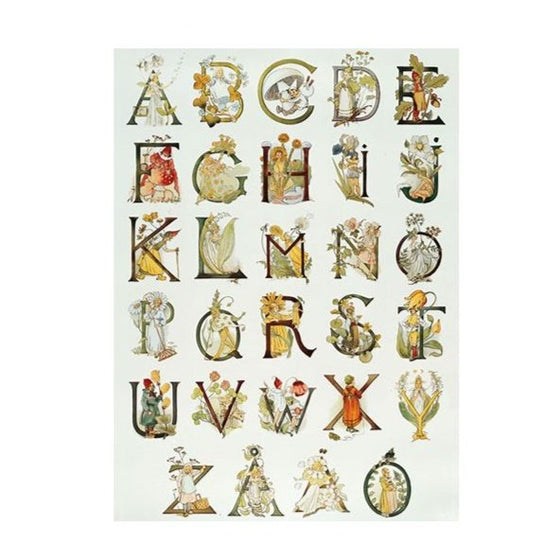 Ottilia Adelborg Postcard, Alphabet