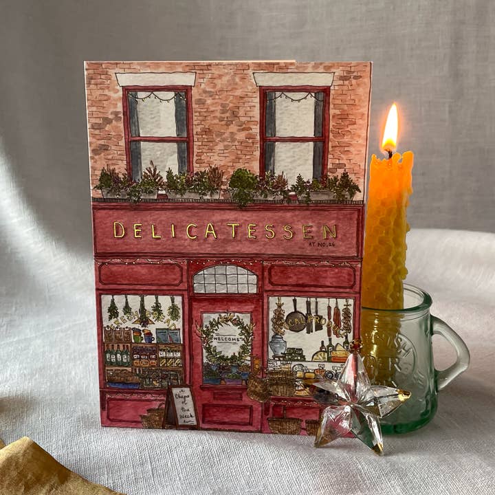 Brittany Davies Illustration Winter Delicatessen Hot Foiled Christmas Card