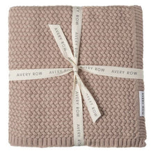  Avery Row Plait Knit Baby Blanket - Blush Pink