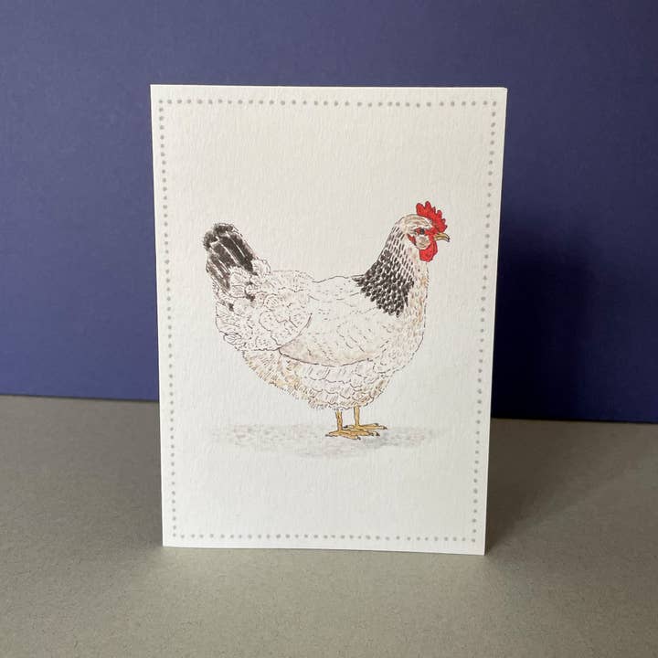 Brittany Davies Illustration White Chicken Greeting Card
