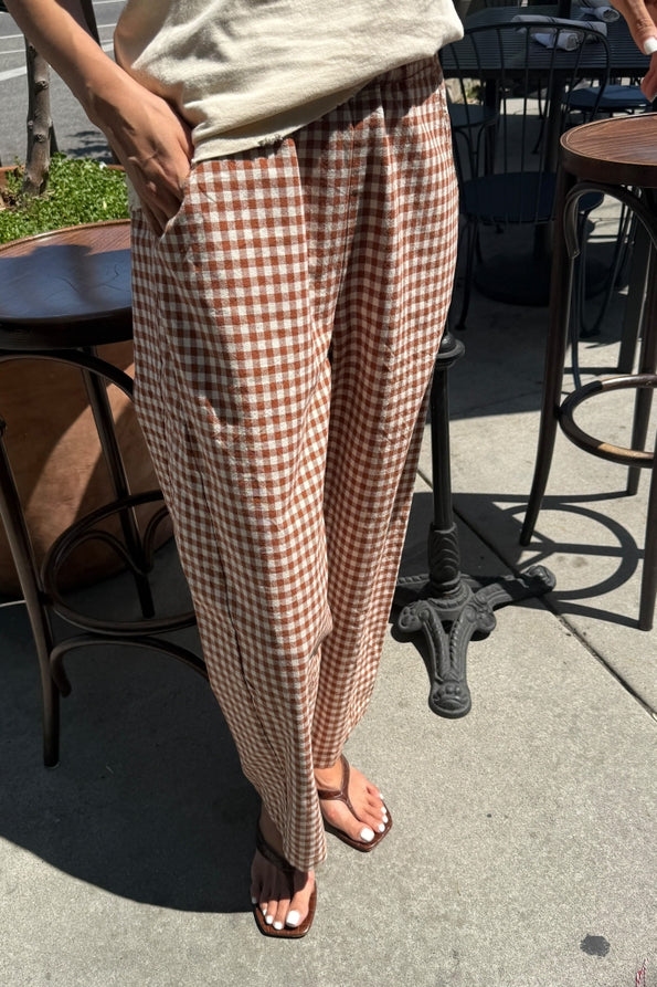 Le Bon Shoppe Women's Arc Pants - Cinnamon Gingham