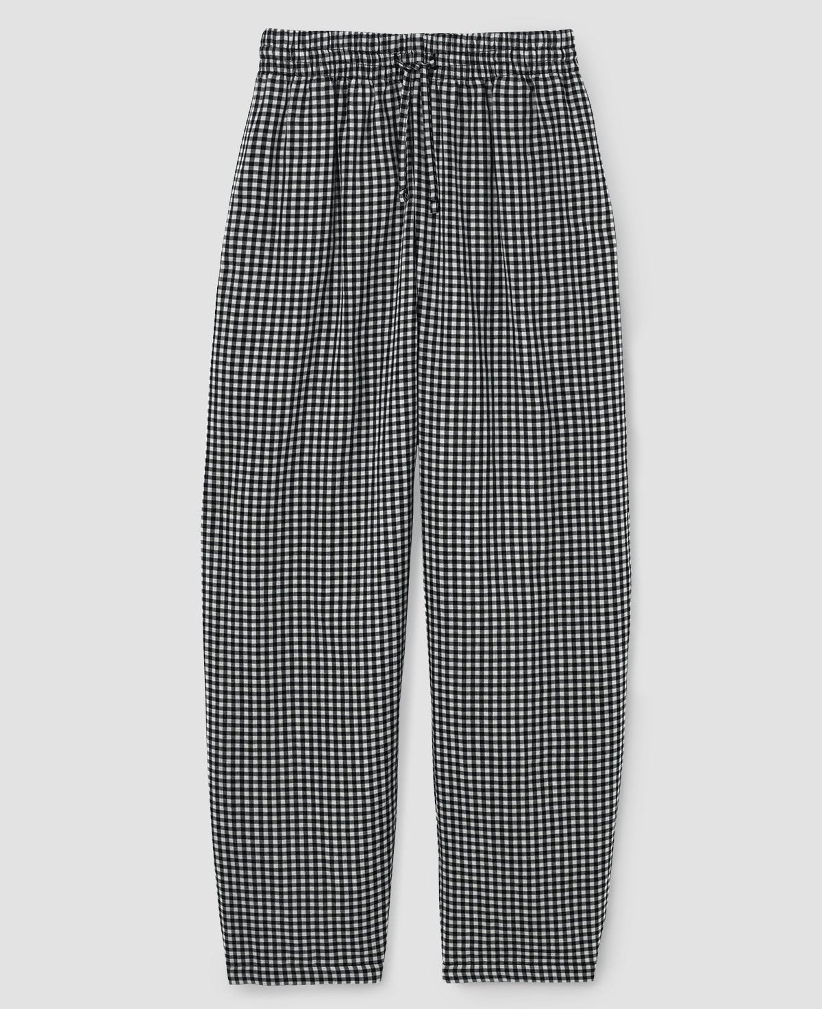 Beaumont Organic Women's Cedar-Cay Double Gauze Trousers | Monochrome Gingham