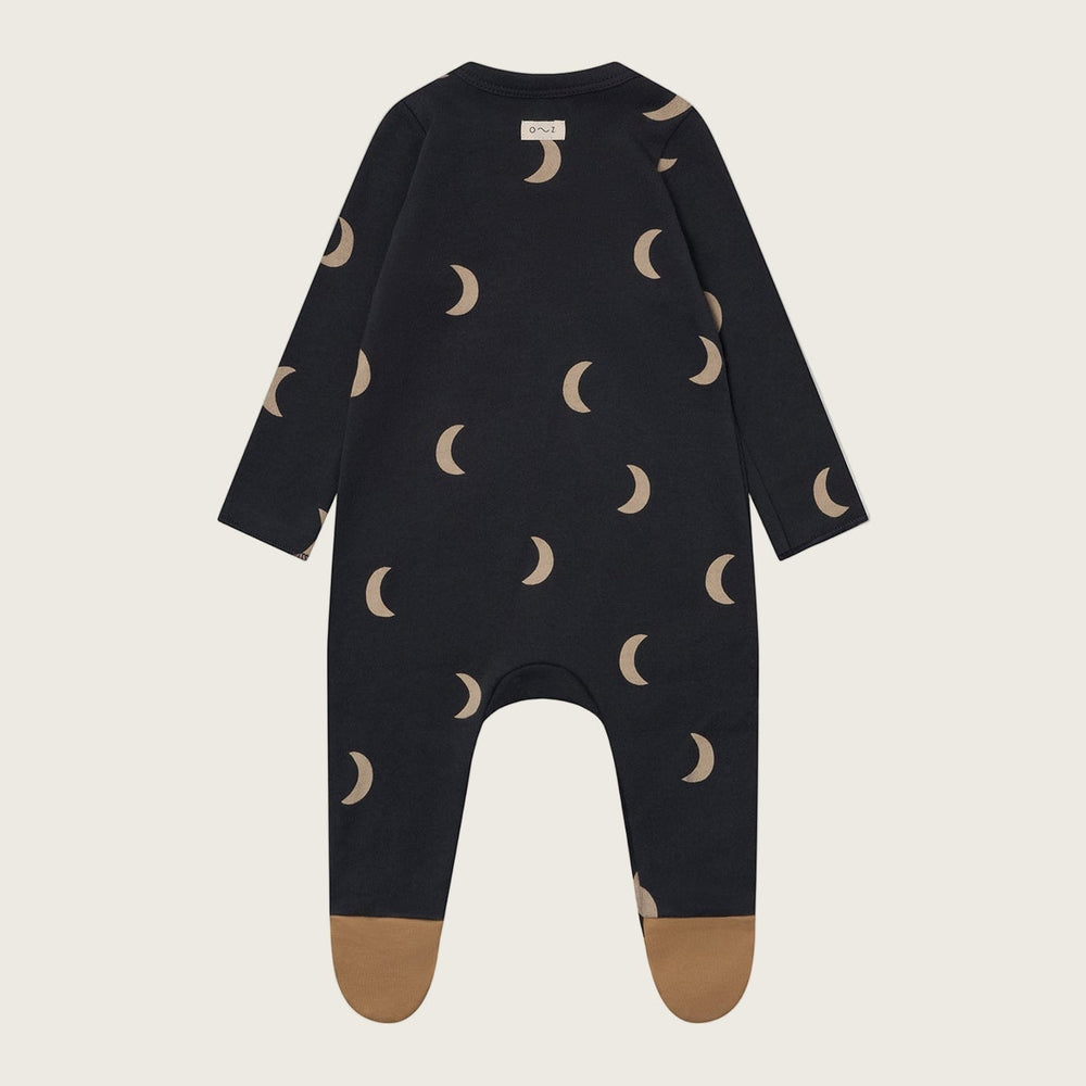 Organic Zoo Charcoal Midnight Romper Suit w/ Contrast Feet