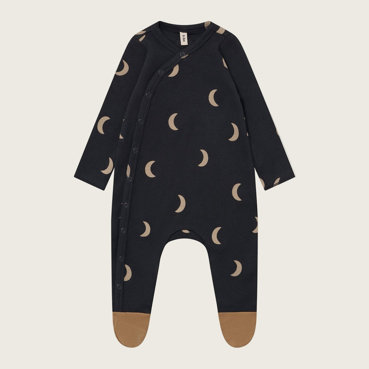 Organic Zoo Charcoal Midnight Romper Suit w/ Contrast Feet