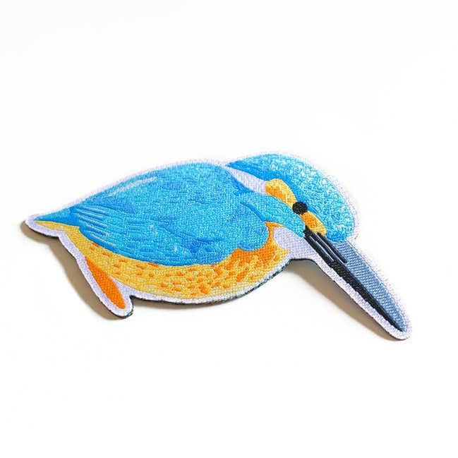 Tom Hardwick Kingfisher, Woven Iron-on Patch