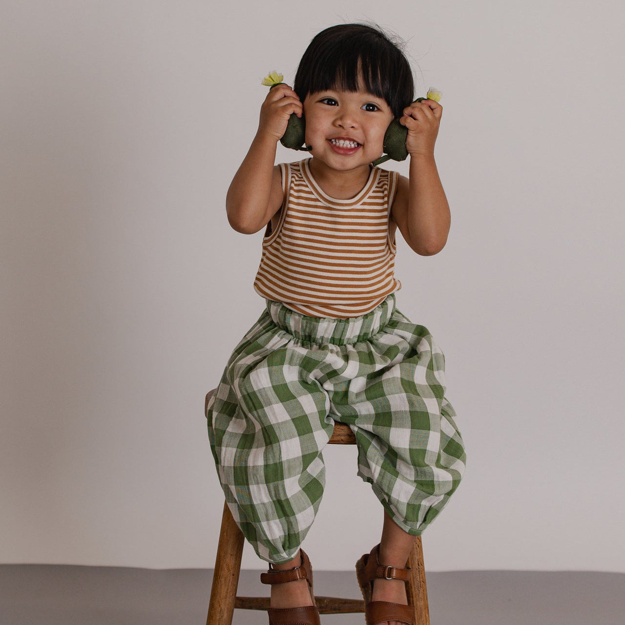 Organic Zoo Dill Gingham Resort Pants