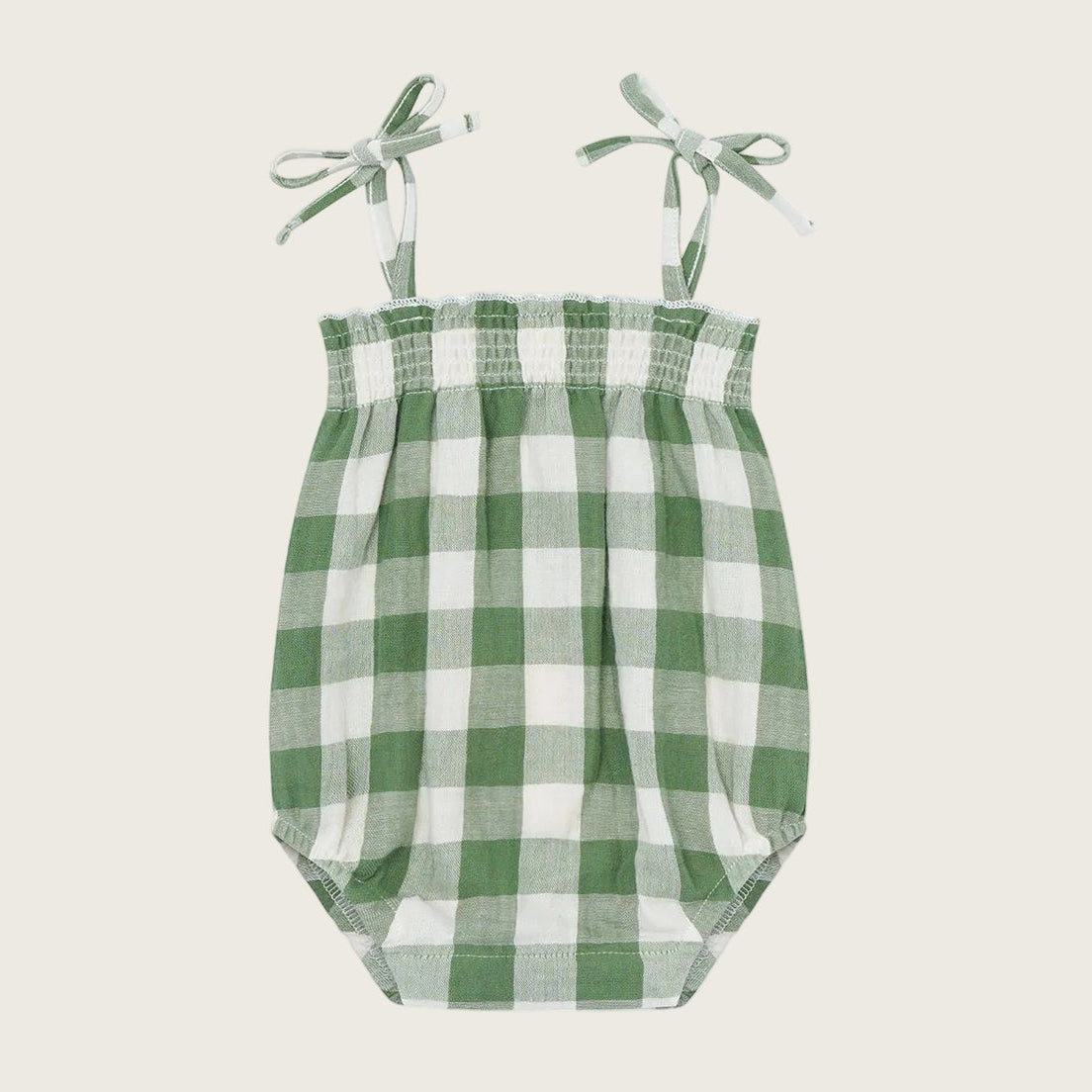 Organic Zoo Dill Gingham Spaghetti Bodysuit