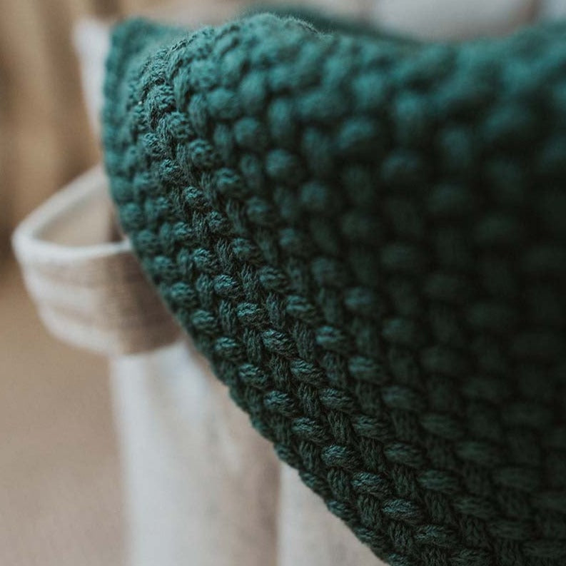 
                      
                        Avery Row Plait Knit Baby Blanket - Pine Green
                      
                    