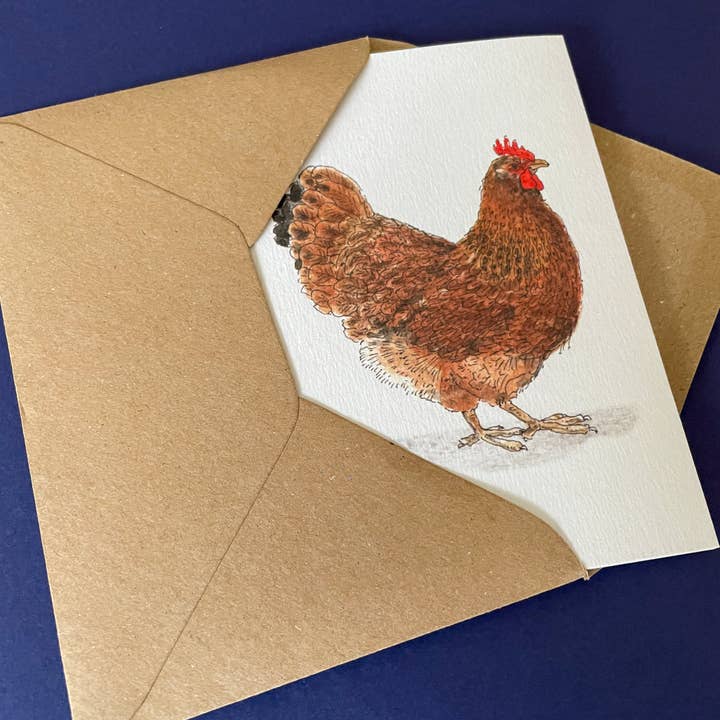 Brittany Davies Illustration Big Red Chicken Greeting Card