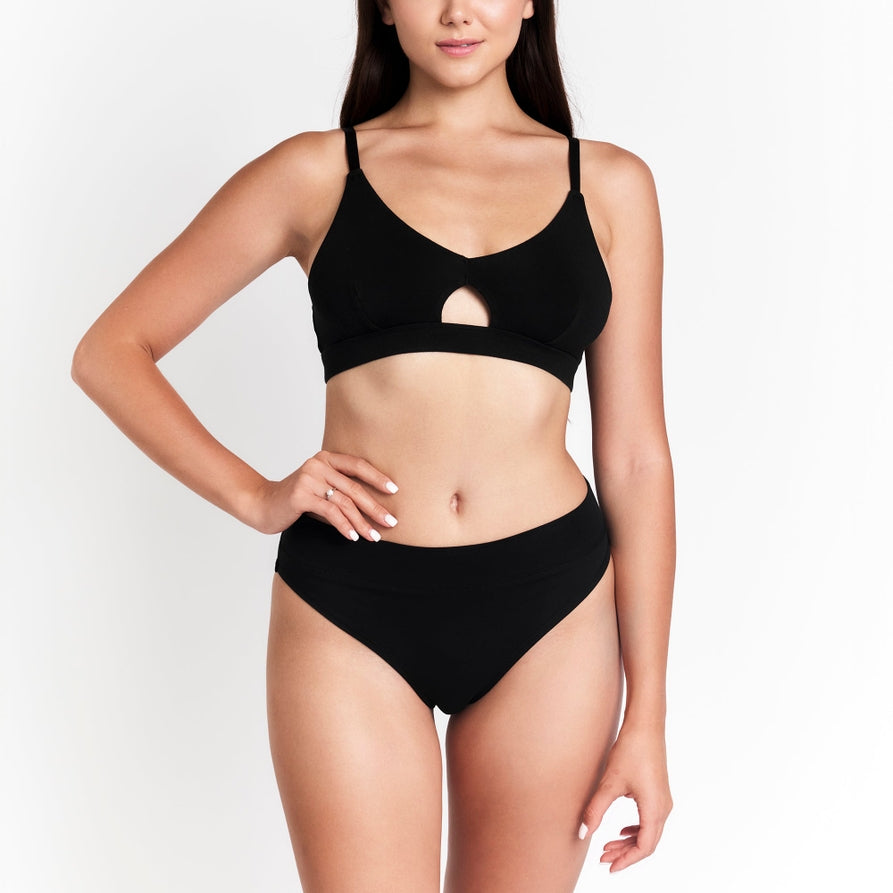 Net Positive Women's Keyhole Bra | Black