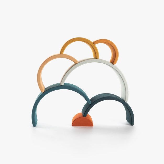 Sabo Concept Mini Wooden Rainbow Stacking Toy - Lagoon