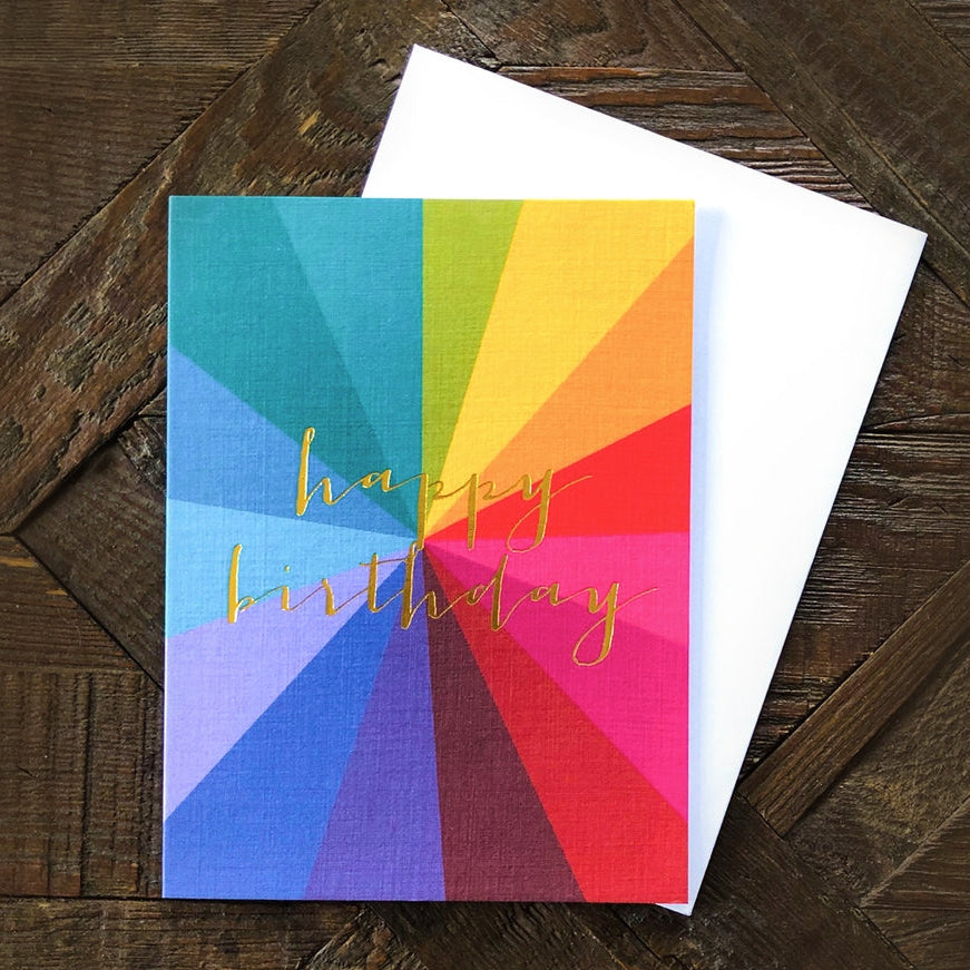 Kali Stileman Foiled Rainbow Happy Birthday Card