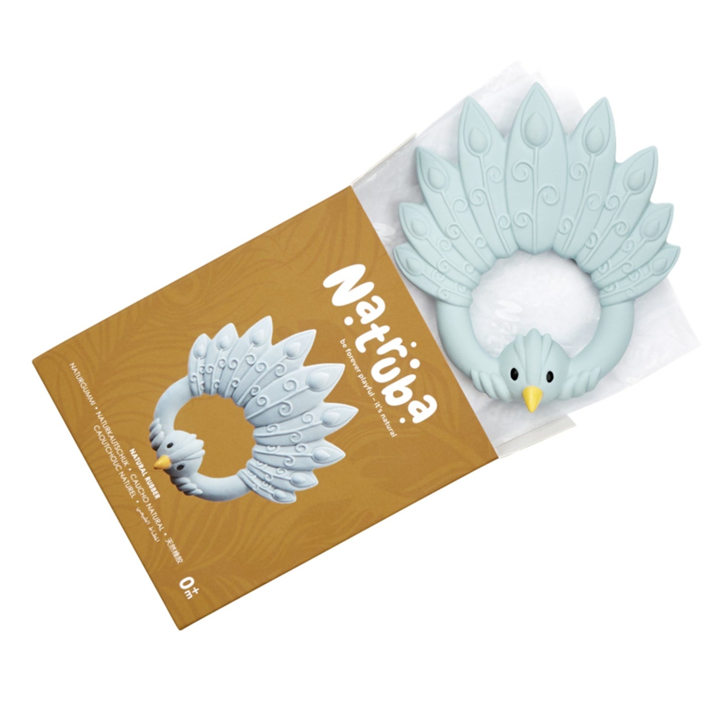 Natruba Teether Peacock - Light Blue