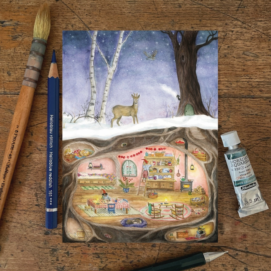 Mhairi Hellbrandt Winter Underground Postcard