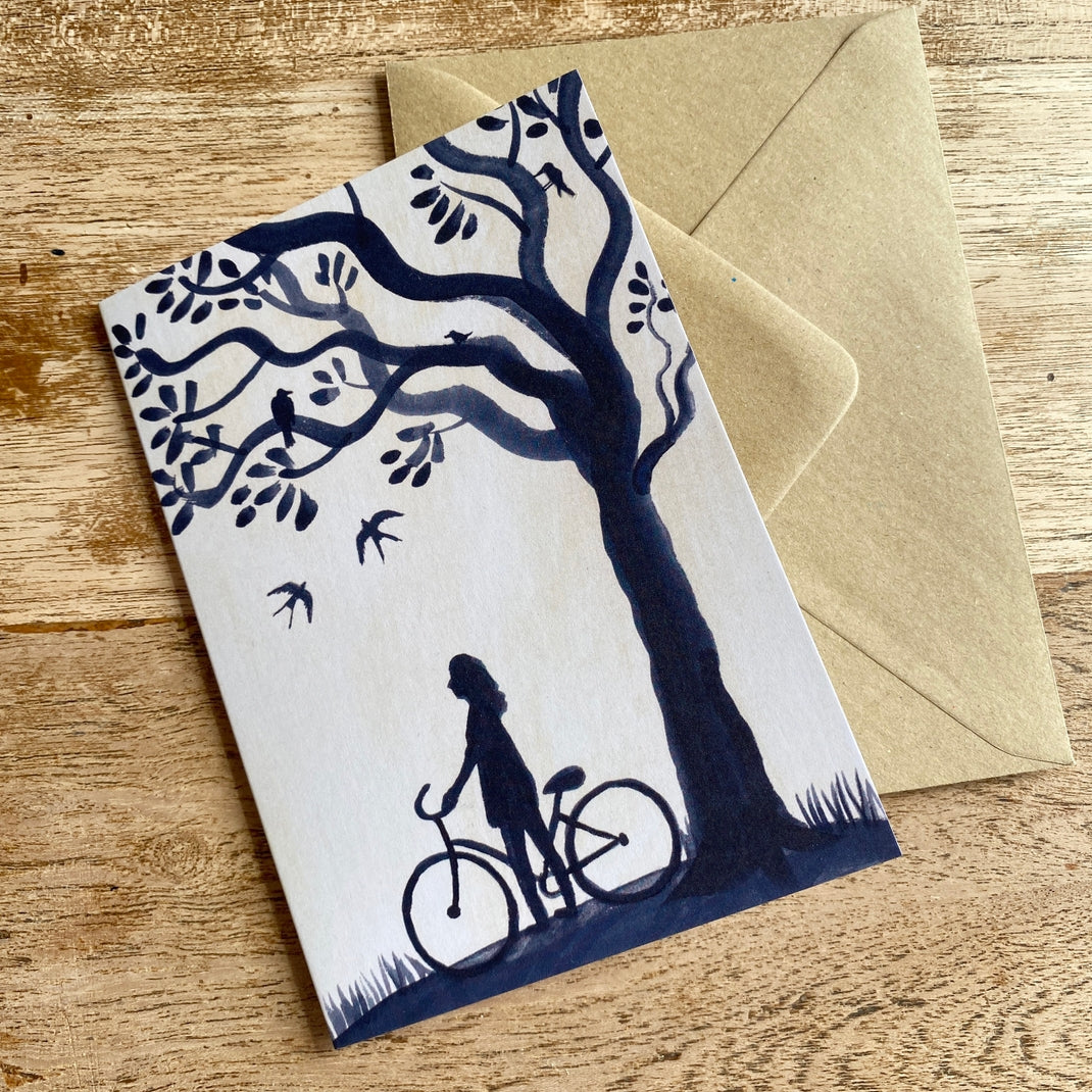 Juliet Thomas Doodles Spring Swallows Greetings Card