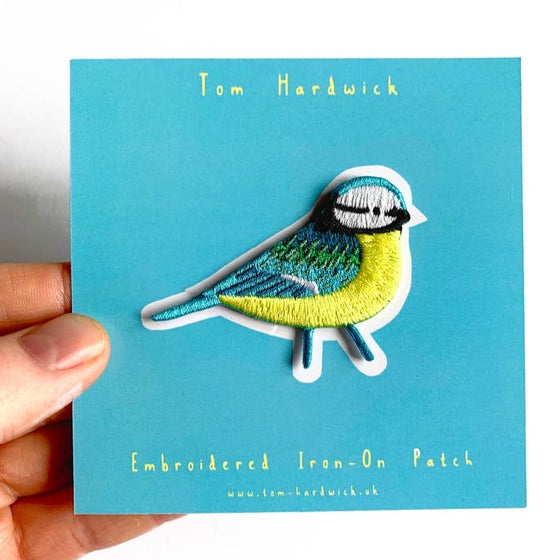 Tom Hardwick Blue Tit, Embroidered Iron-on Patch