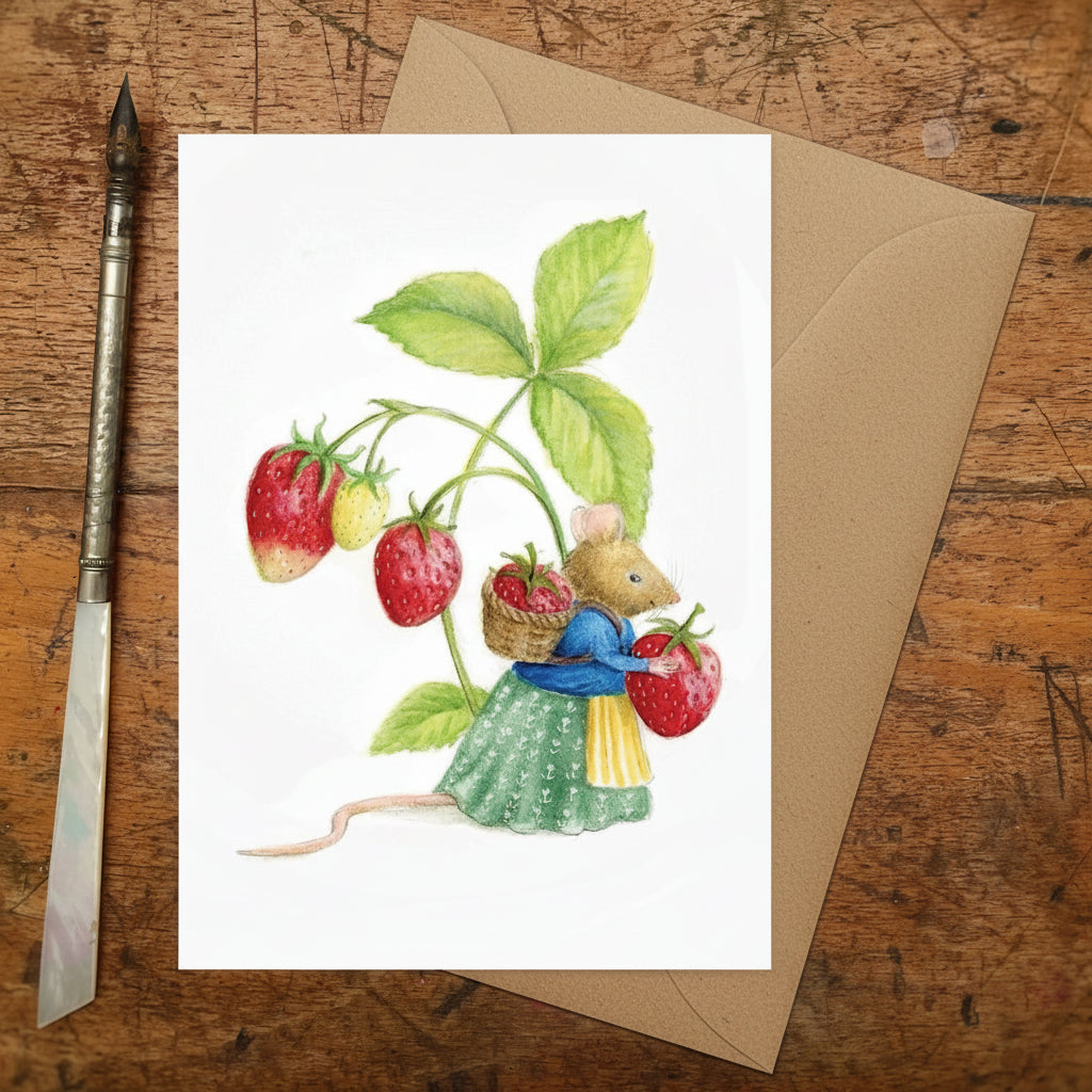 Mhairi Hellbrandt Strawberry Mouse Greeting Card