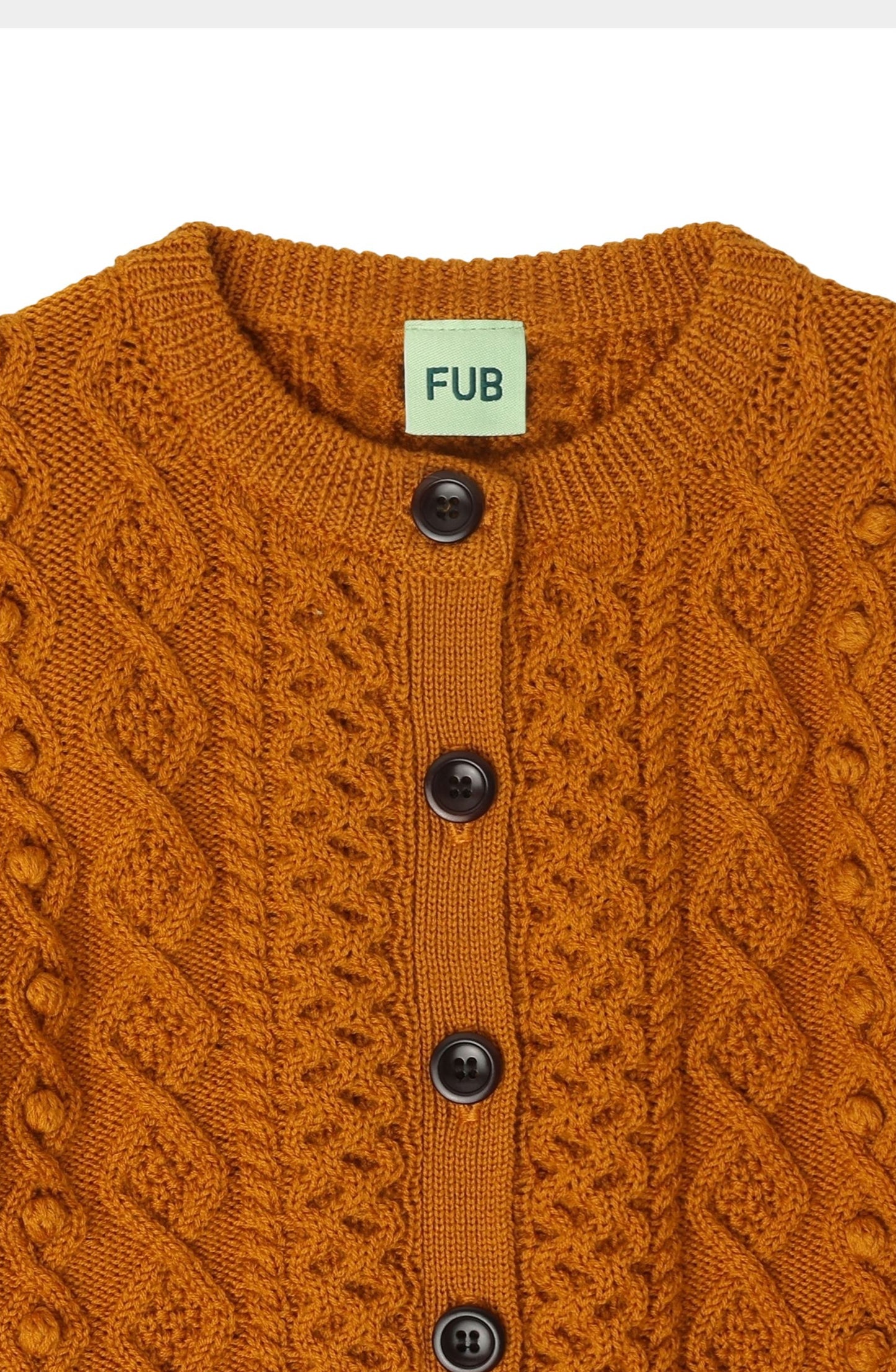 FUB Aran Cardigan - Burnt Amber