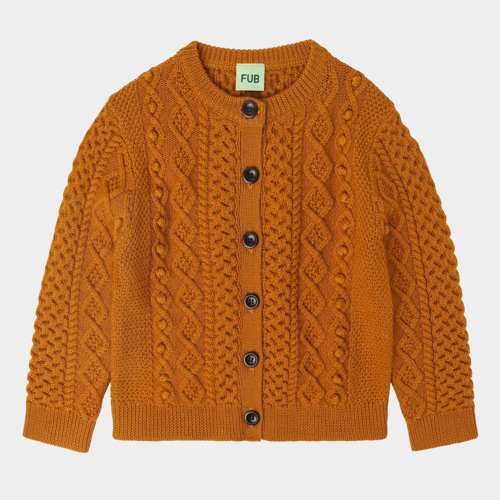 FUB Aran Cardigan - Burnt Amber
