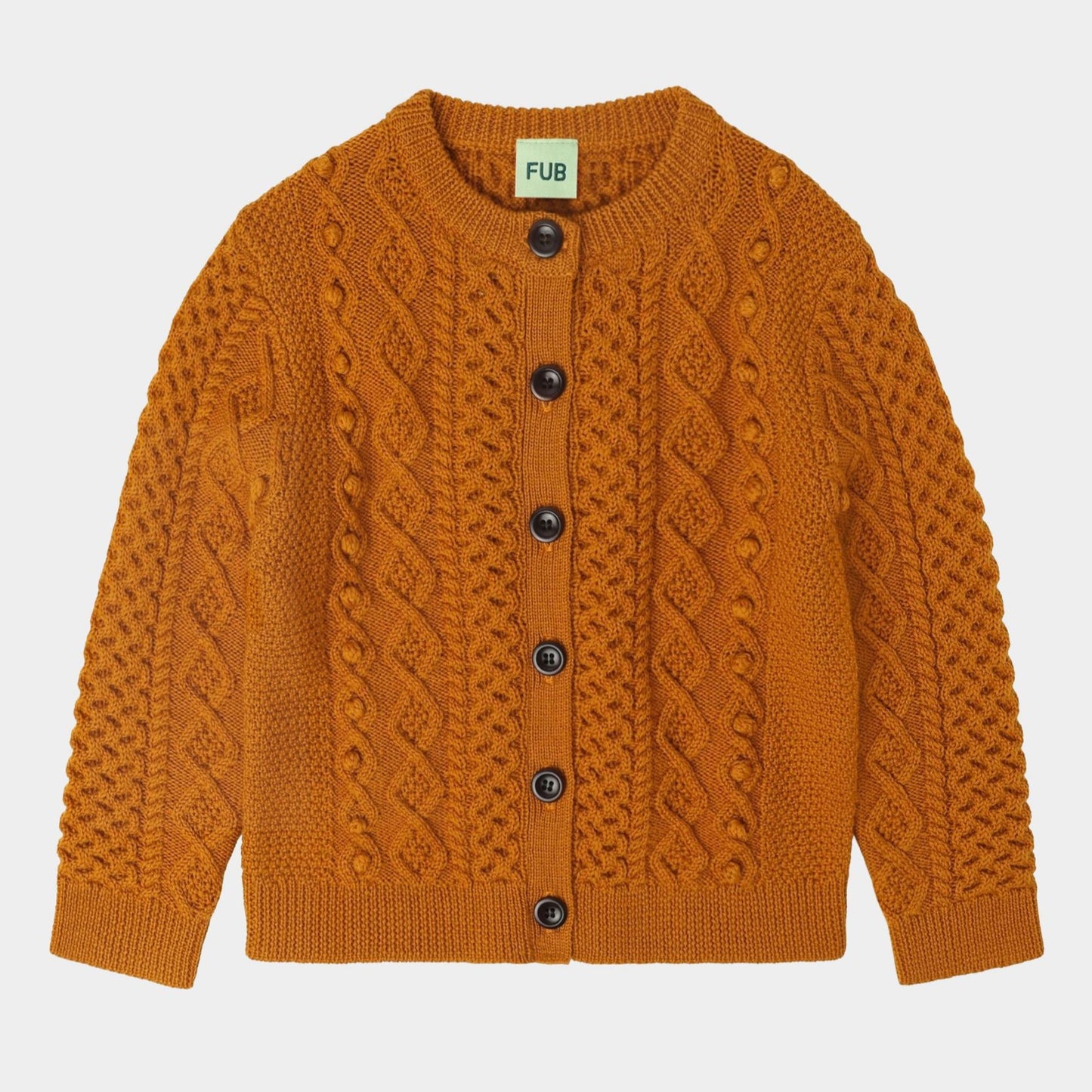 FUB Aran Cardigan - Burnt Amber