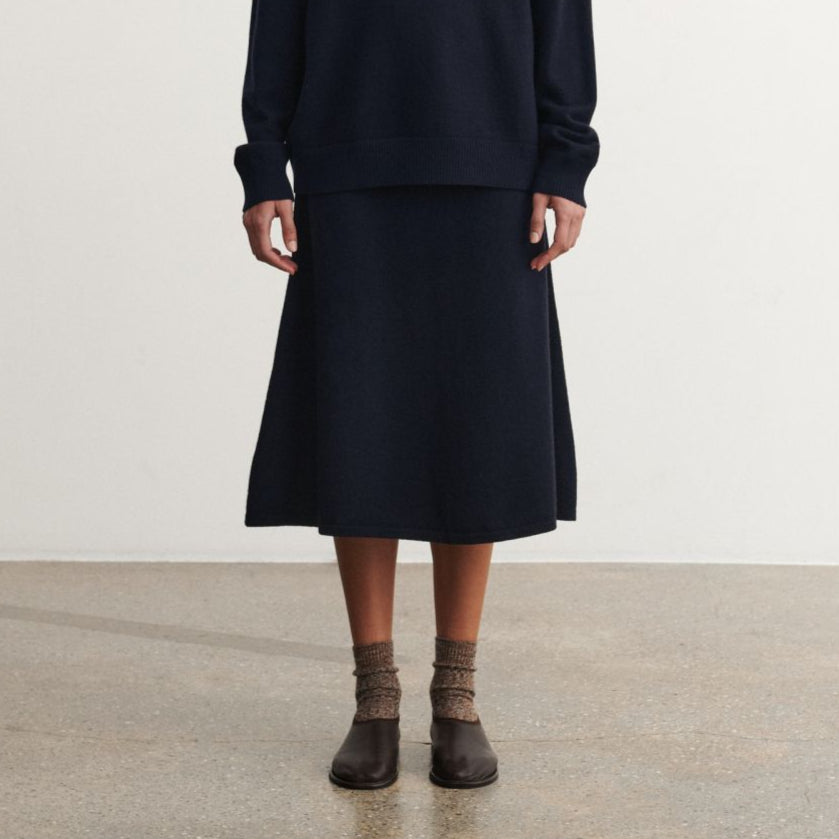 FUB Women's Felted Skirt - Dark Navy