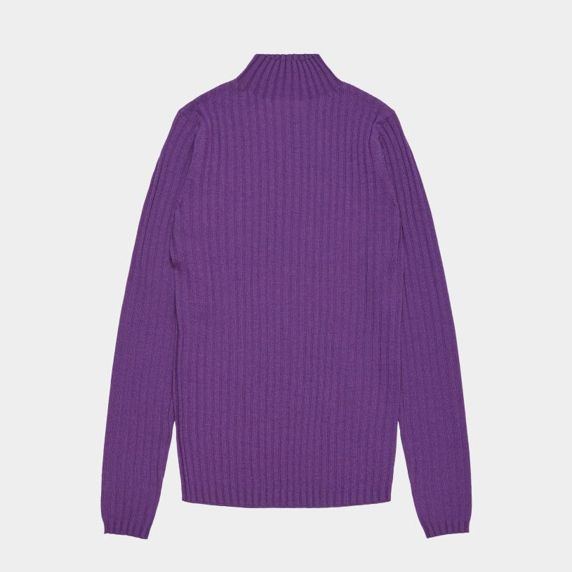 FUB High Neck Rib Blouse - Violet