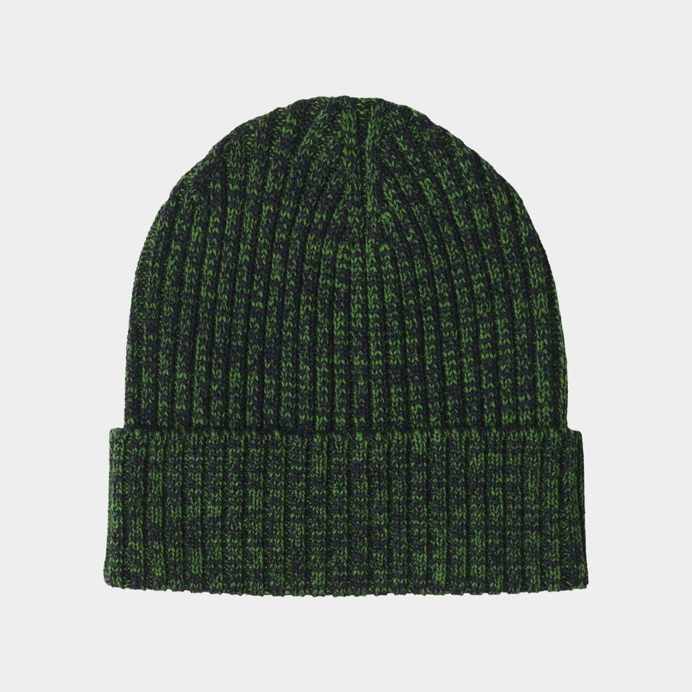 FUB Merino Rib Beanie - Forest/Dark Navy Melange