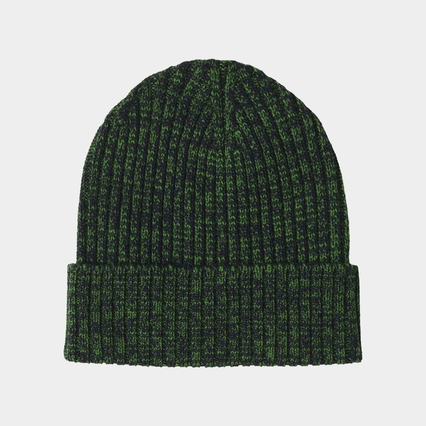 FUB Merino Rib Beanie - Forest/Dark Navy Melange
