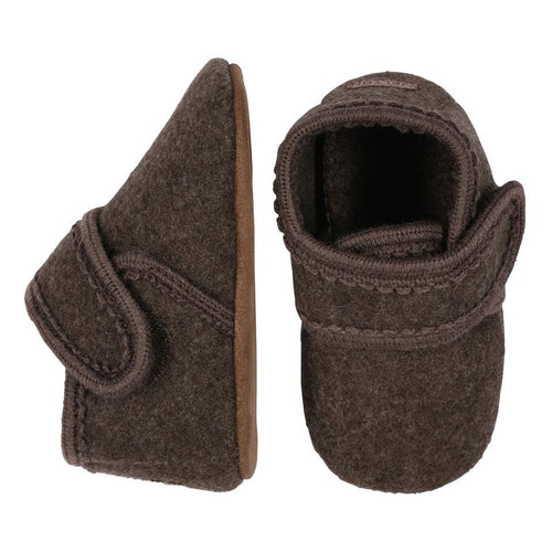 MELTON Wool Velcro Slippers - Denver Melange
