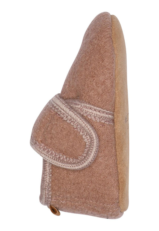 MELTON Wool Velcro Slippers - Fawn