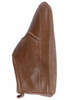 MELTON Leather Velcro Slippers - Cognac