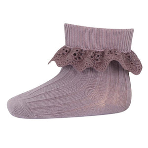 MP Denmark Lisa Lace Cotton Socks - Lilac Shadow