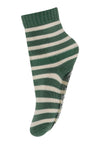MP Denmark Eli Stripe Cotton Slipper Socks - Myrtle