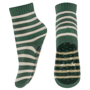 MP Denmark Eli Stripe Cotton Slipper Socks - Myrtle