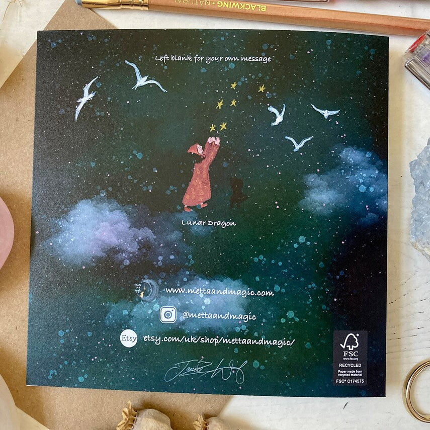 Metta & Magic Lunar Dragon Luxury Handmade Greeting Card
