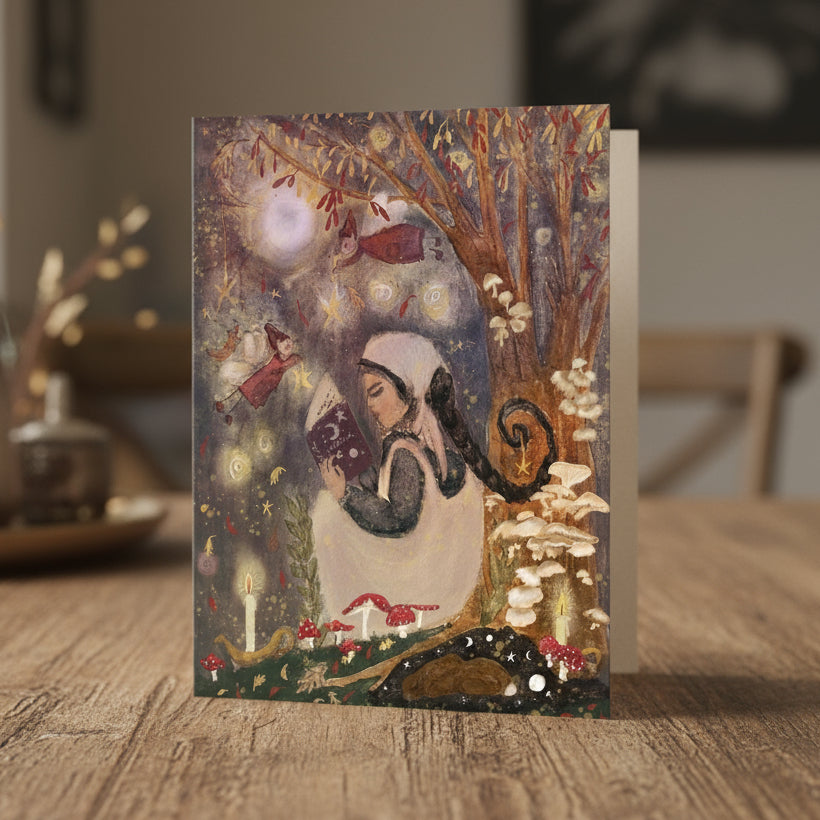 Metta & Magic Full Moon Solitude Luxury Handmade Greeting Card