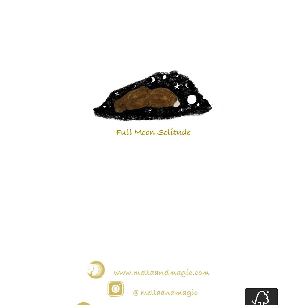 Metta & Magic Full Moon Solitude Luxury Handmade Greeting Card