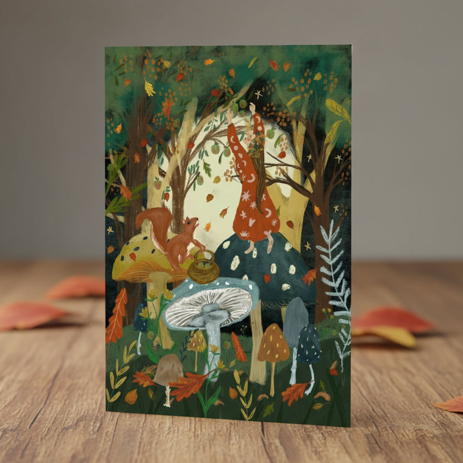 Metta & Magic Harvest Moon Luxury Handmade Greeting Card
