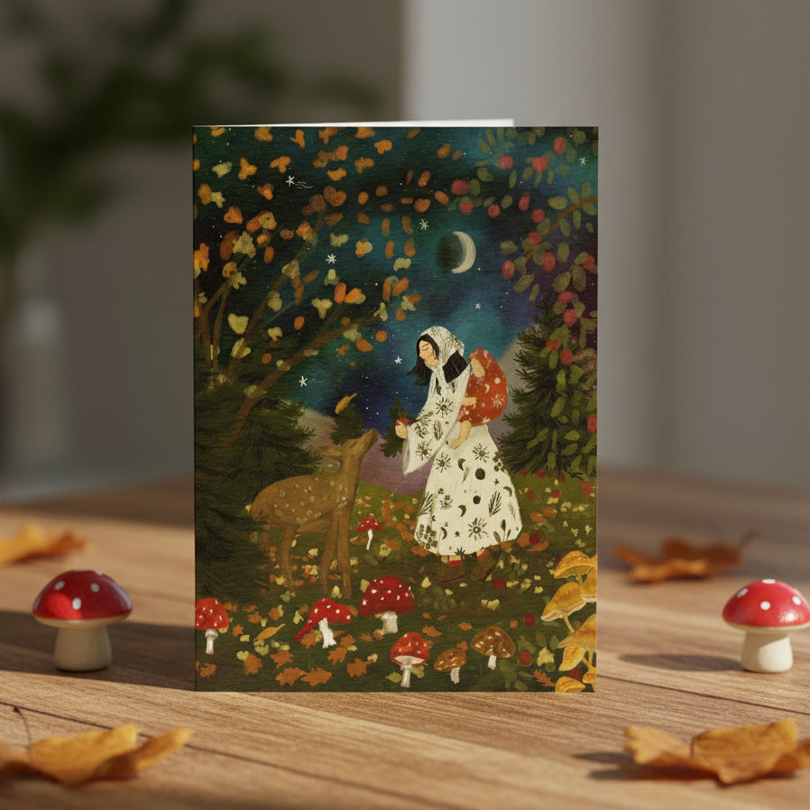 Metta & Magic An Autumn Walk Luxury Handmade Greeting Card