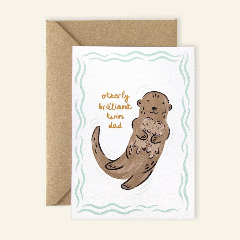 Little Em Emma Alviti Otterly Brilliant Twin Dad Card