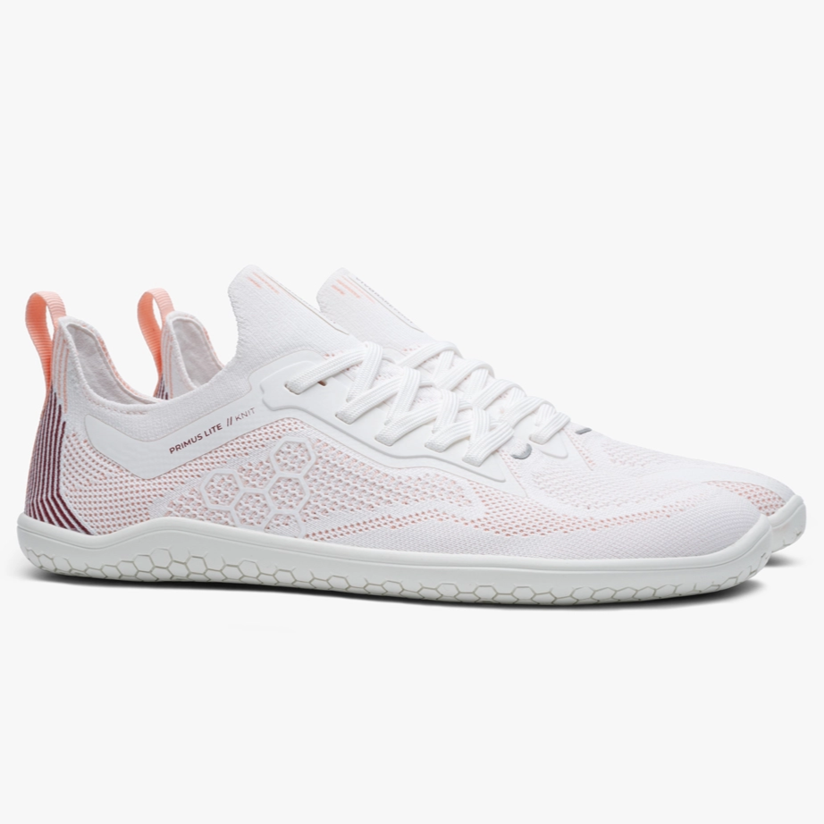 Vivobarefoot Vivo Barefoot Women's Primus Lite Knit - White/Peach Melba