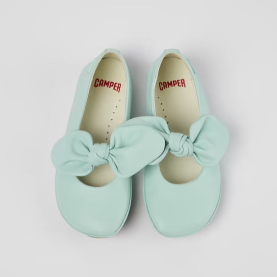 
                  
                    Camper 'Right' Leather Bow Ballerina - Blue
                  
                