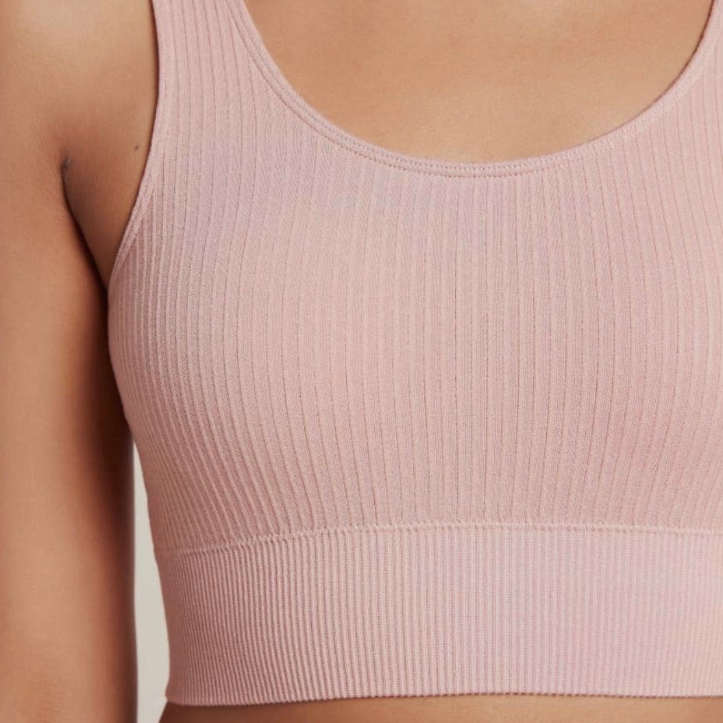 Women's Ribbed Seamless Bra - Dusty Pink