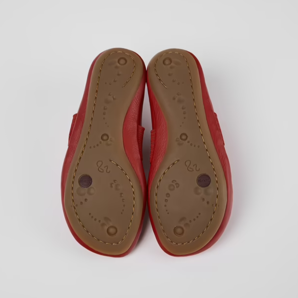 
                      
                        Camper 'Right' Leather Ballerina - Red
                      
                    