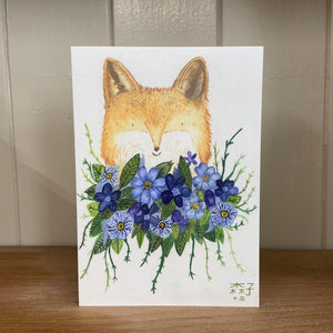 Fox with Flowers Card