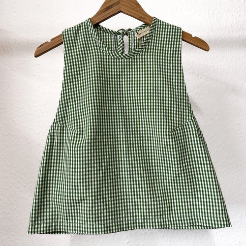Kaely Russell Women's Tie Vest Green Gingham